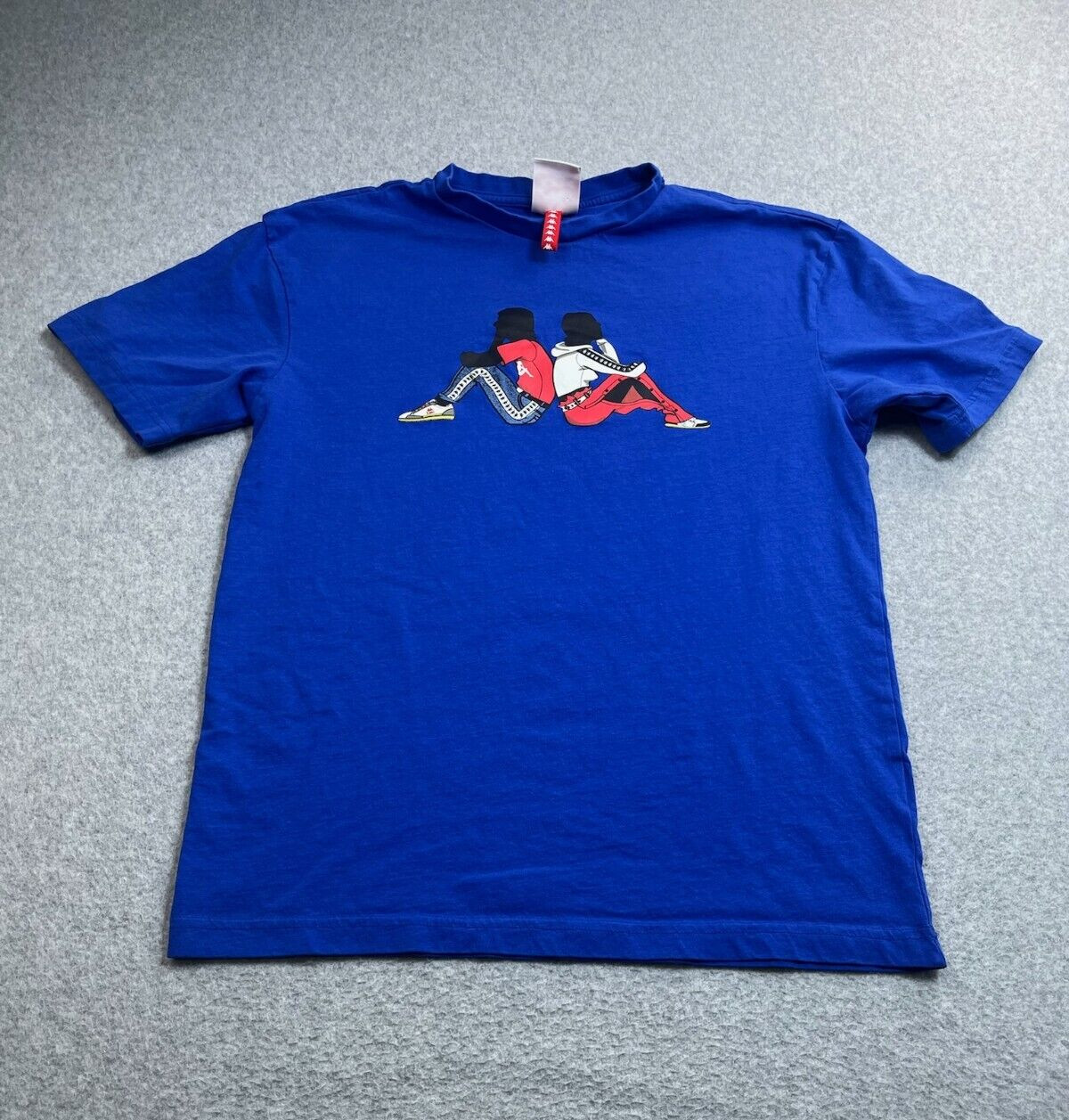 Kappa T-Shirt Men Medium Blue Shirt Fitted Streetwear Grunge Logo Retro 90s Y2K