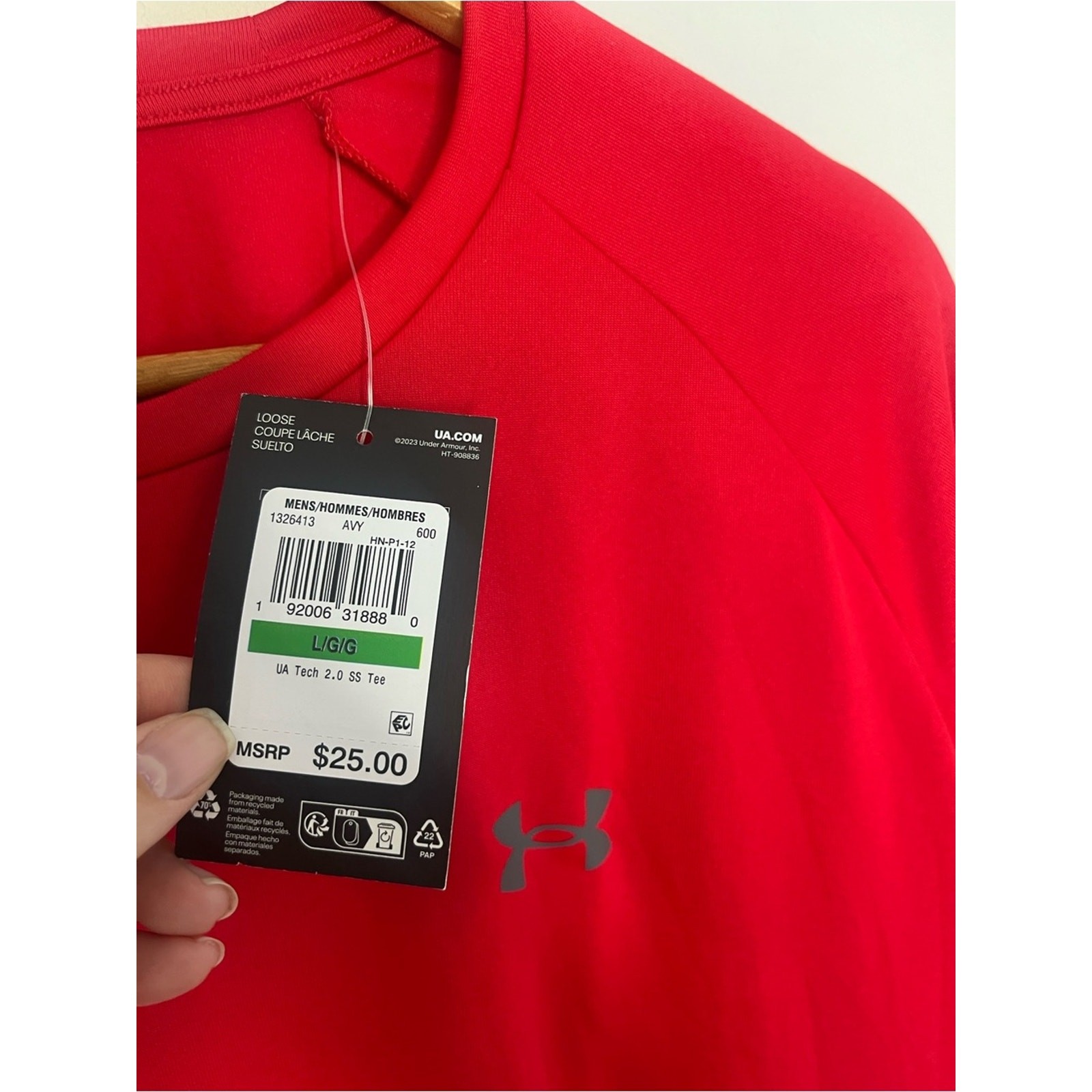 Under Armour Mens Tech Tee 2.0 Short Sleeve Size Large