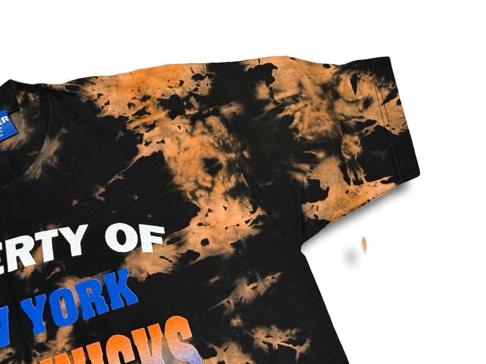 VTG 90s Pro Player Property of New York Knicks Tie Dye Black T-Shirt Made in USA
