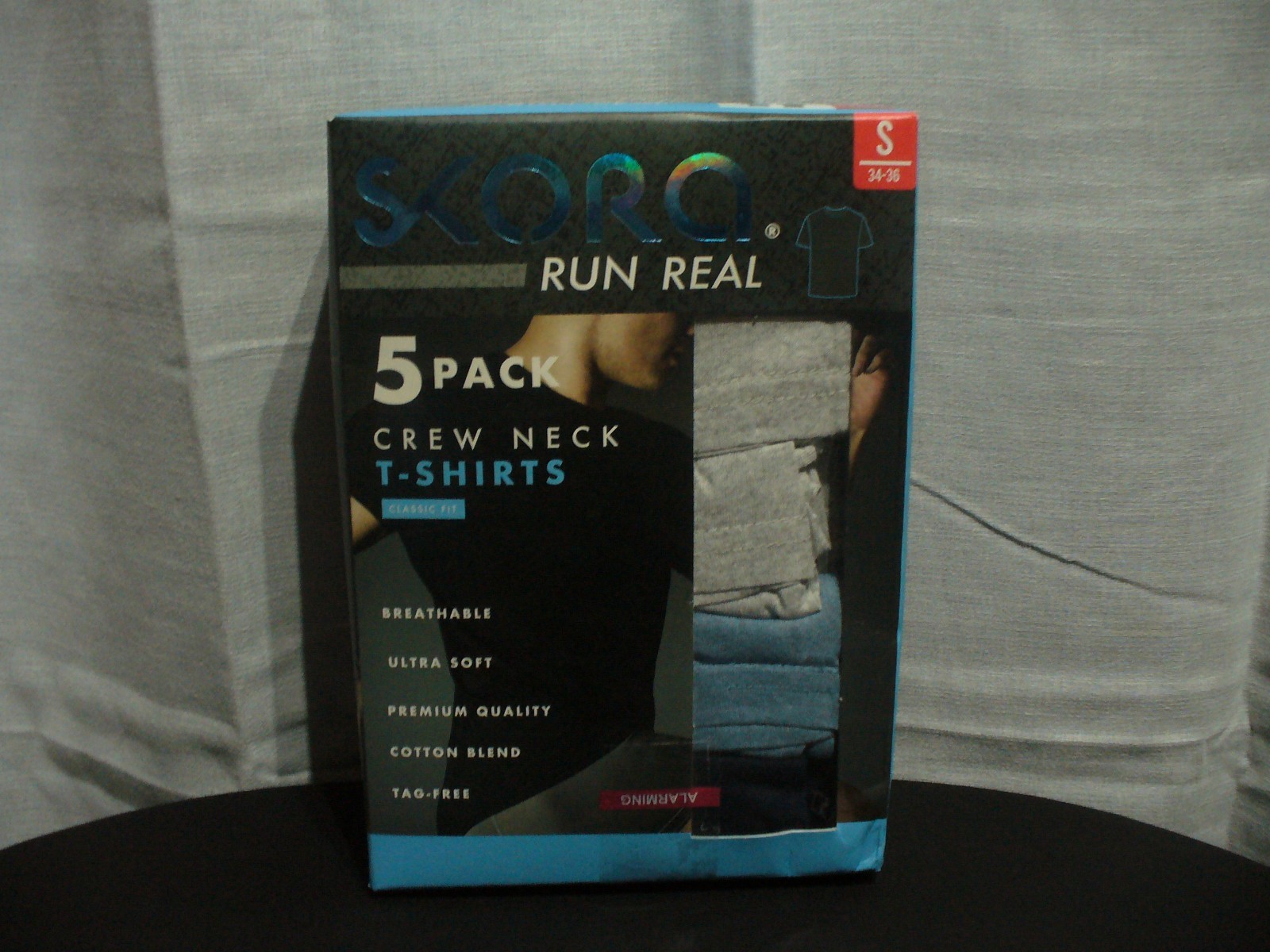 Skora Run Real Crew Neck T-Shirts 5 pack Small 34-36 Multi Color Classic Fit NEW