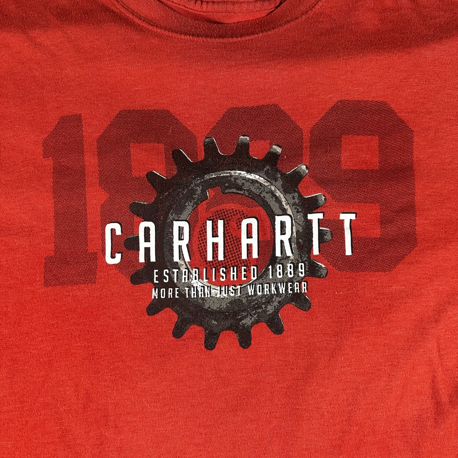 Carhartt Long Sleeve T Shirt Size 2XL Red Graphic Logo Cotton Relaxed Fit Gear