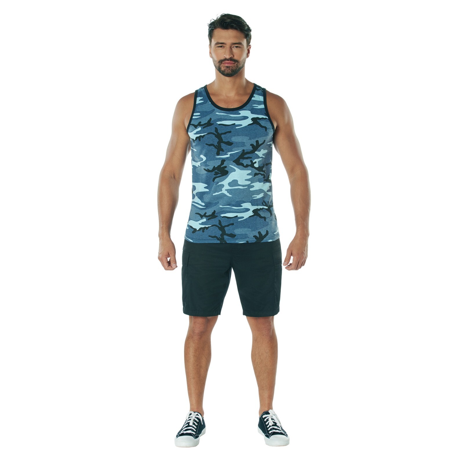 Mens Sky Blue Camouflage Tank Top – Camo Sleeveless Tanktop T-Shirt Rothco 67705
