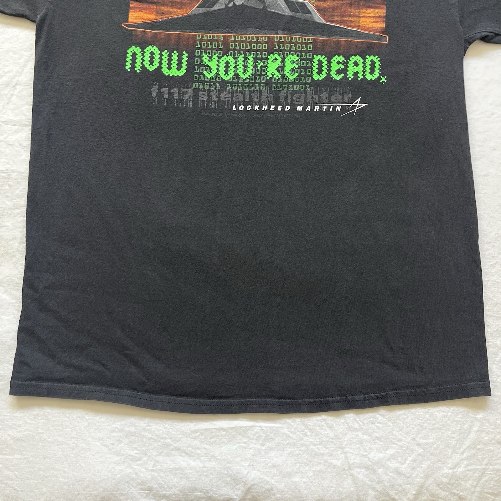 F117 Stealth Fighter Lockheed Martin Promo Tshirt Men’s Size L Black Graphic