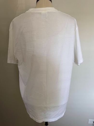 YAZBEK Vintage white top, American flag and Spca dog size L 100% cotton
