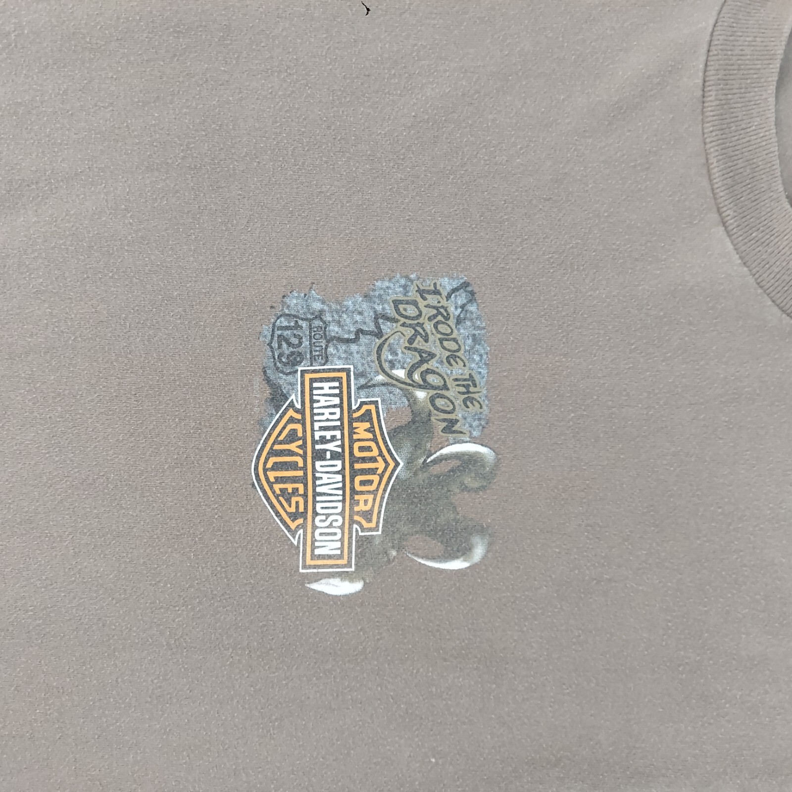 Harley Davidson I Rode The Dragon T Shirt Size Large Gray Smokey Mountain TN 07
