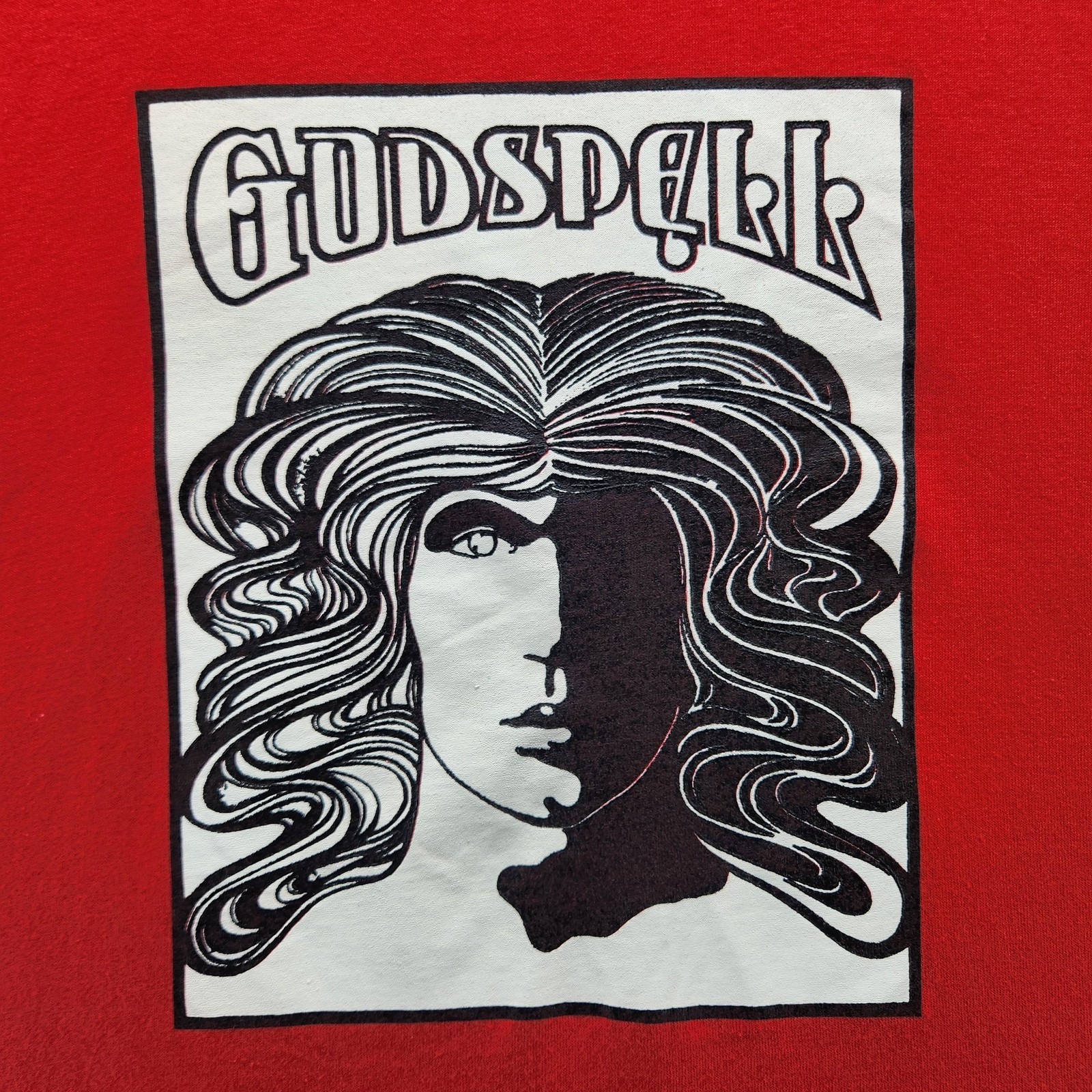 Vintage Hanes Shirt Mens Medium Red Godspell Graphic Tee 2002 Lutheran Players