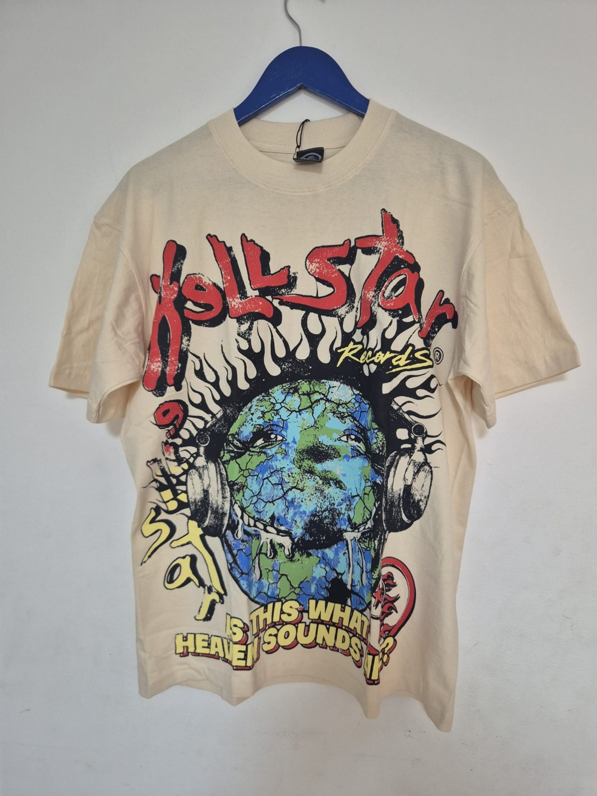 Hellstar Records Heaven On Earth T-Shirt Cream Men&rsquo;s Size M Capsule 9 Streetwear