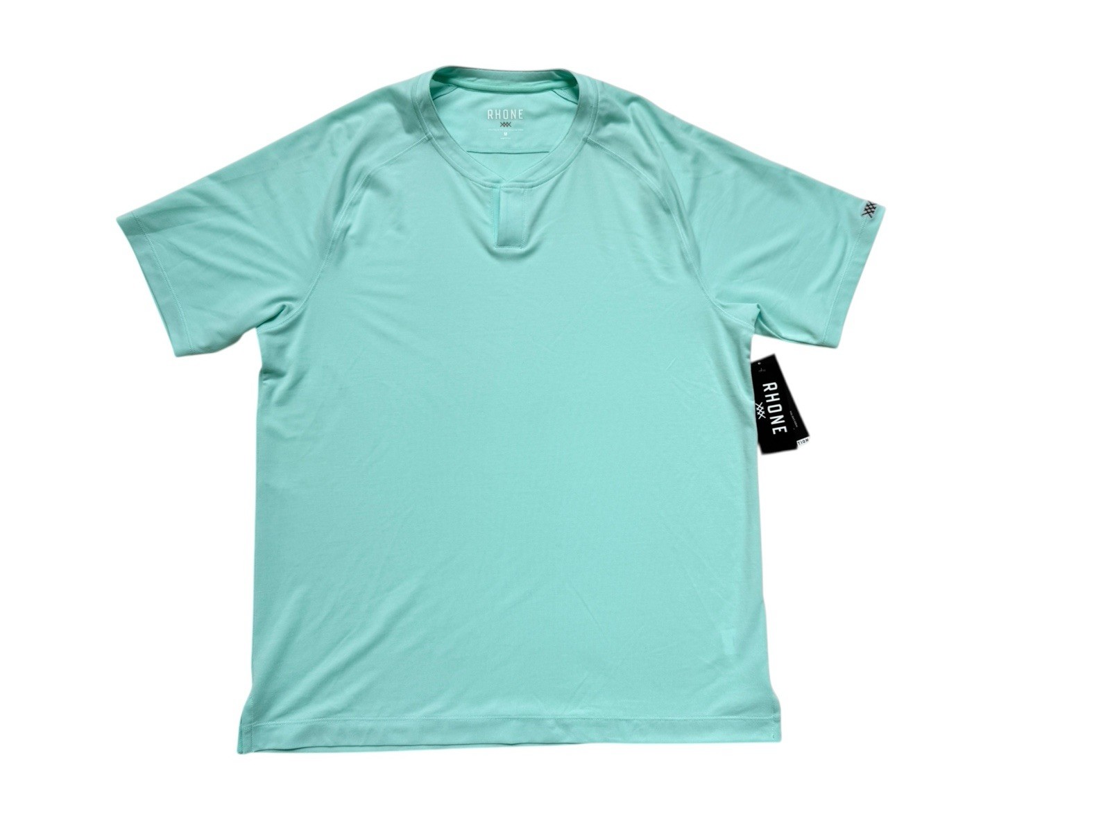 Rhone Men&rsquo;s Delta Pique Notch Neck Tee T Shirt GoldFusion Anti-Odor Mens Sz M