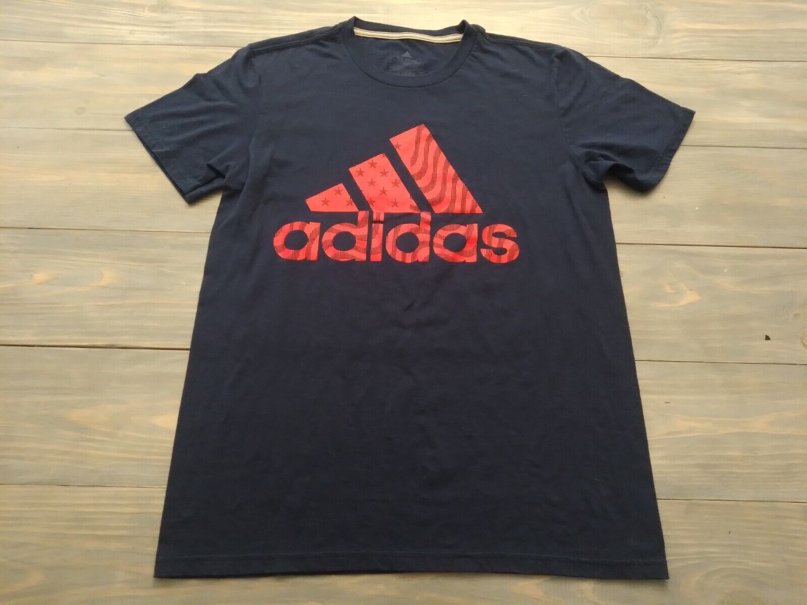 Adidas Climalite Men&rsquo;s Shirt Size Small Navy Blue Red Logo Go To Performance Tee