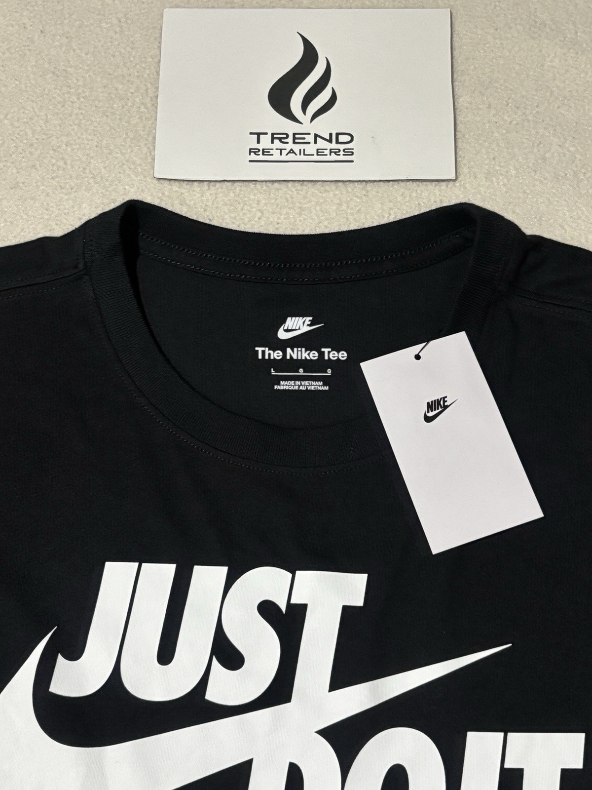 Nike Sportwear Just Do It Swoosh Graphic T-Shirt Black White Men&rsquo;s L AR5006-011