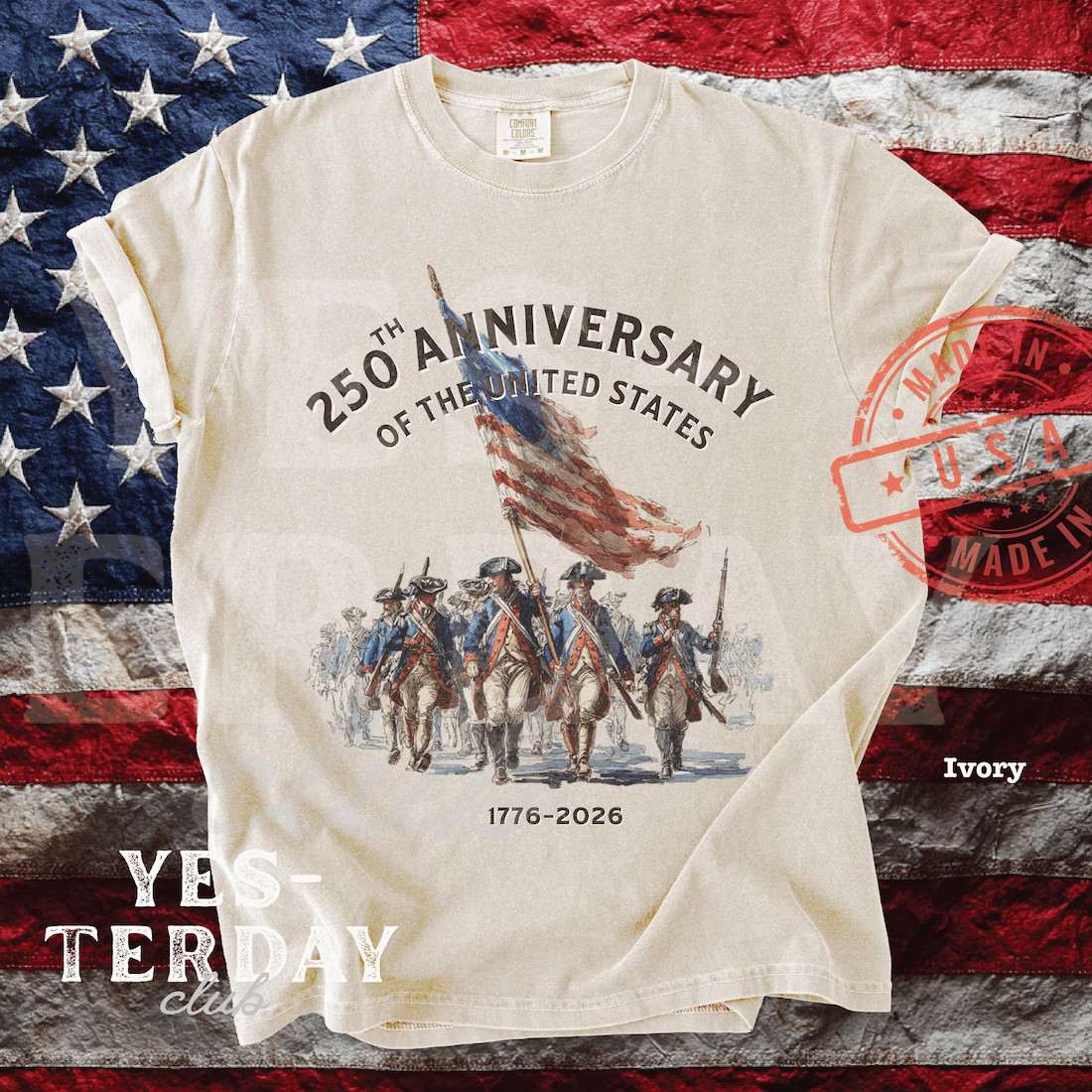 America 250th Anniversary, Revolutionary War Soldiers Shirt, 1776-2026,