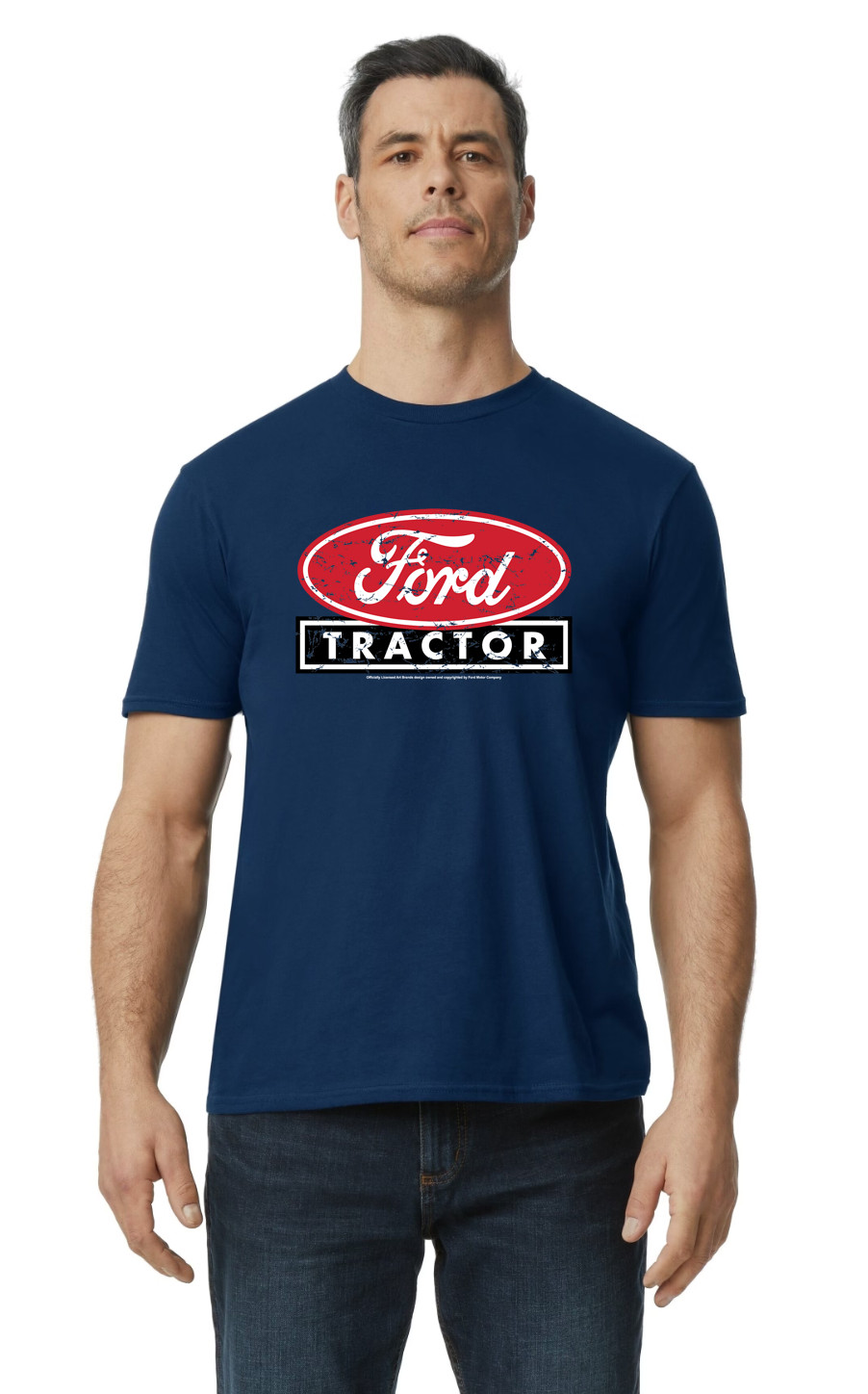 Ford Tractor Farmer Agriculture Ford Lover Tractor Graphic Navy T-Shirt Gift