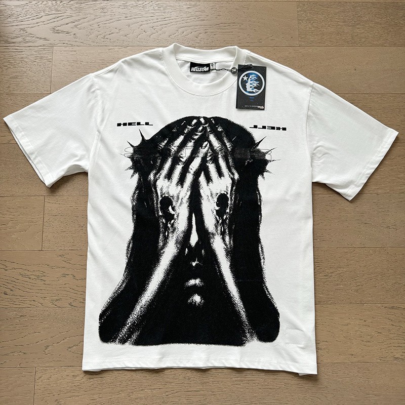 Hell Studios star Face Covering Abstract Character Mens trendy T-shirt