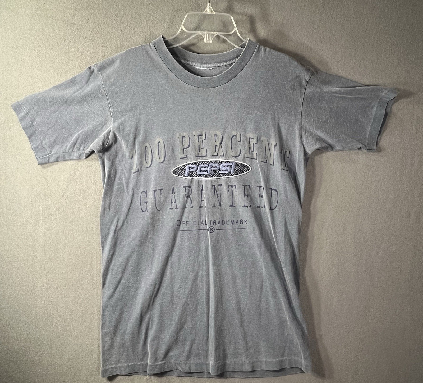 VTG 90s Pepsi 100 Percent Guaranteed Shirt Single Stitch No Size M/L Check Pics