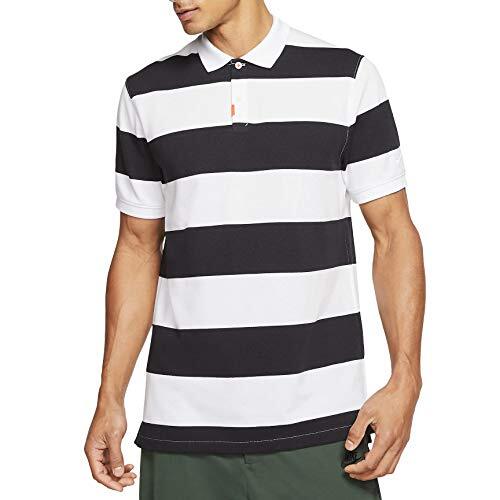 Nike Men&rsquo;s The Polo Striped Polo Black White Sz Medium BV0377-010