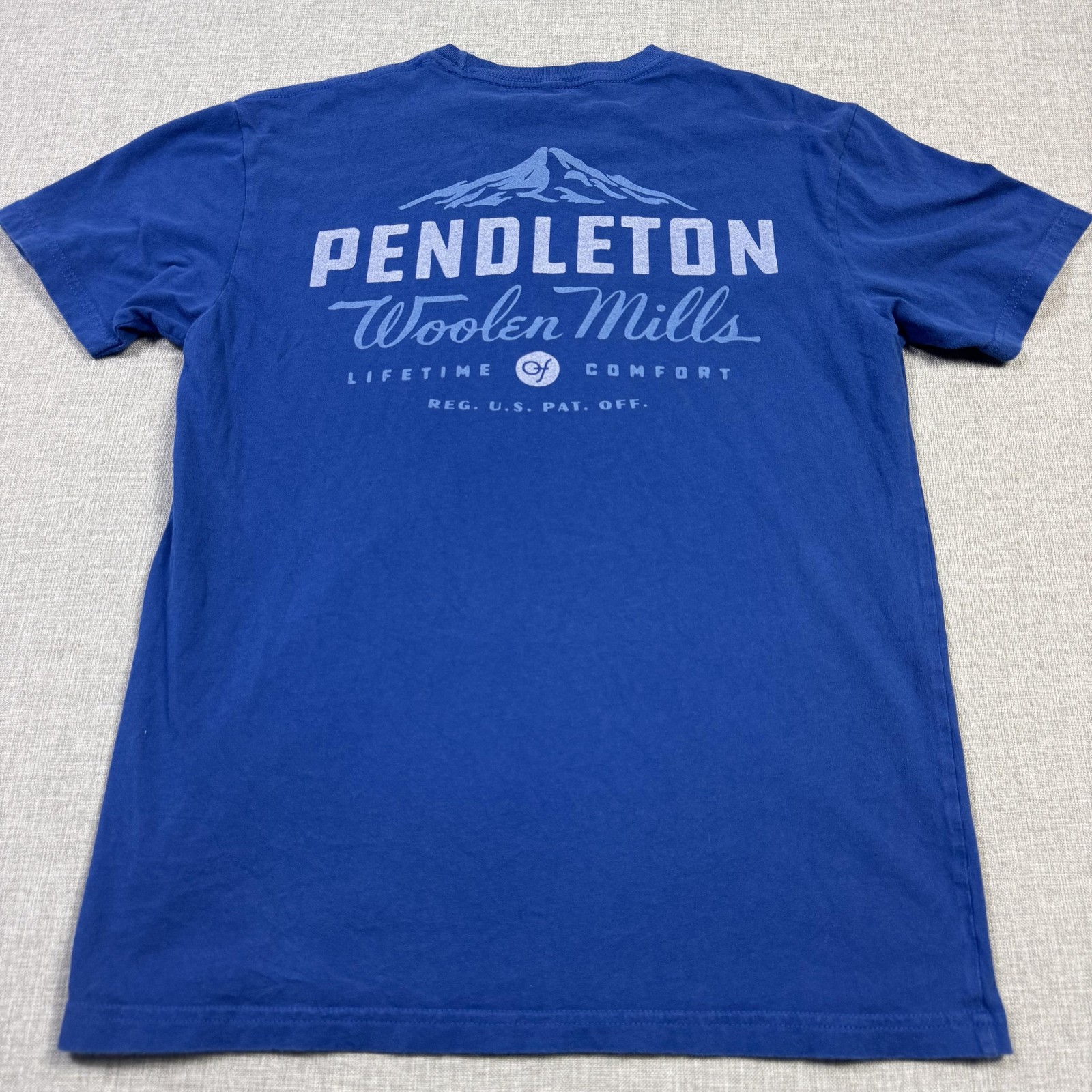 Pendleton Shirt Mens Medium Blue Graphic Tagless Made In Nicaragua Woolen Mills