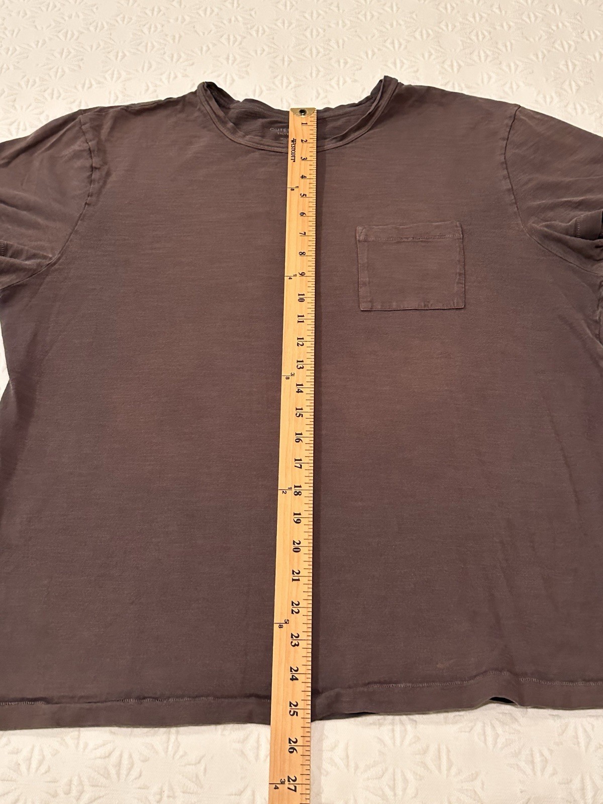 Outerknown Saltwater Slub T Shirt Mens L Brown Pocket Tee 100% Organic Cotton