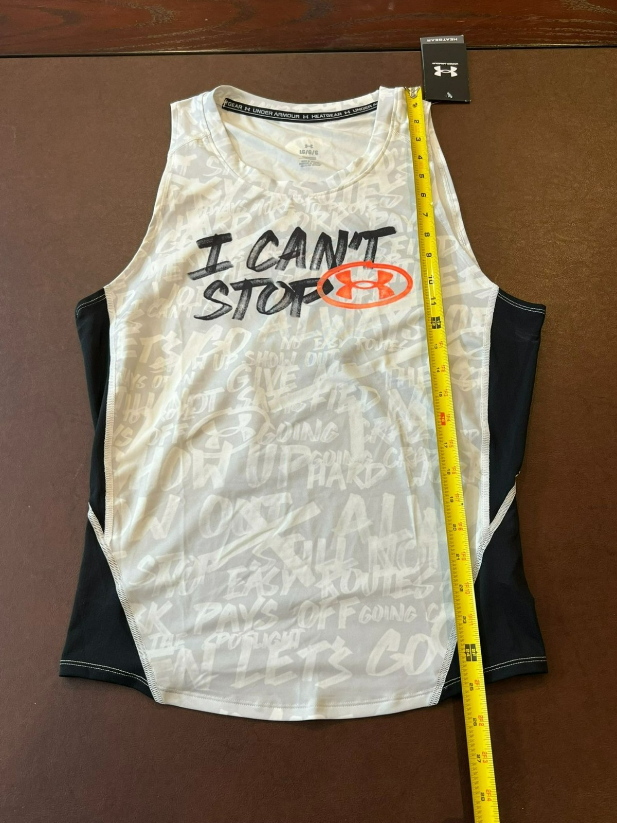 Under Armour Gray Black I Can&rsquo;t Stop Sleeveless Compression Tank Top Large