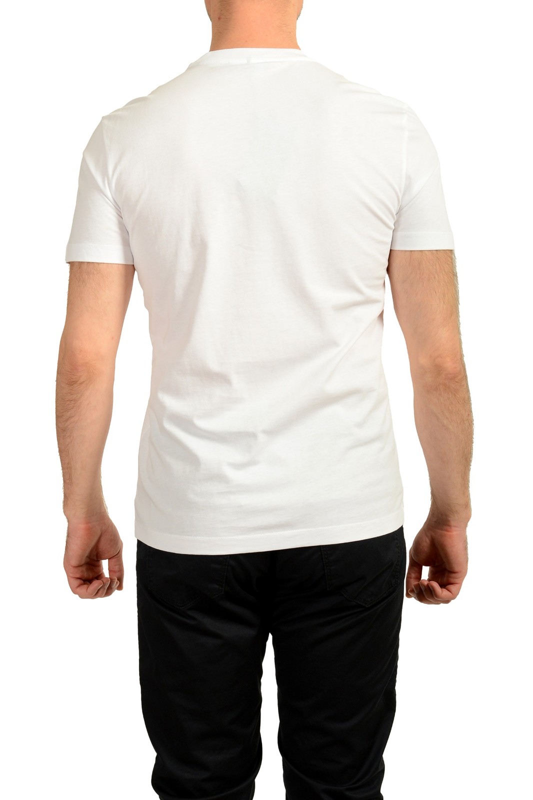 Versace Men&rsquo;s White Black Medusa Embroidery Short Sleeve T-Shirt US XL IT 54