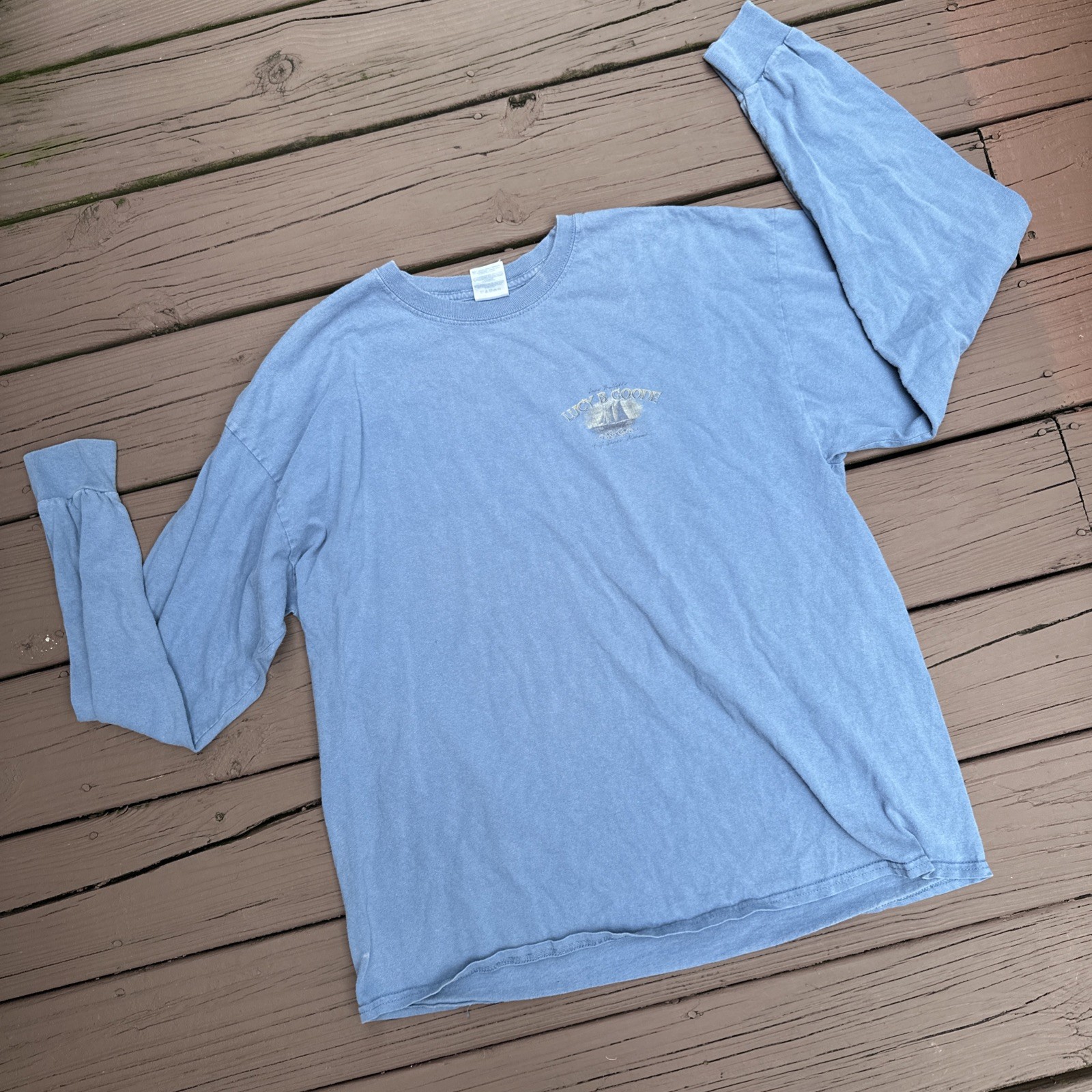 Lucy B Goode T Shirt Men XL Blue Lucy Buffett’s Gulf Shores Alabama Long Sleeve