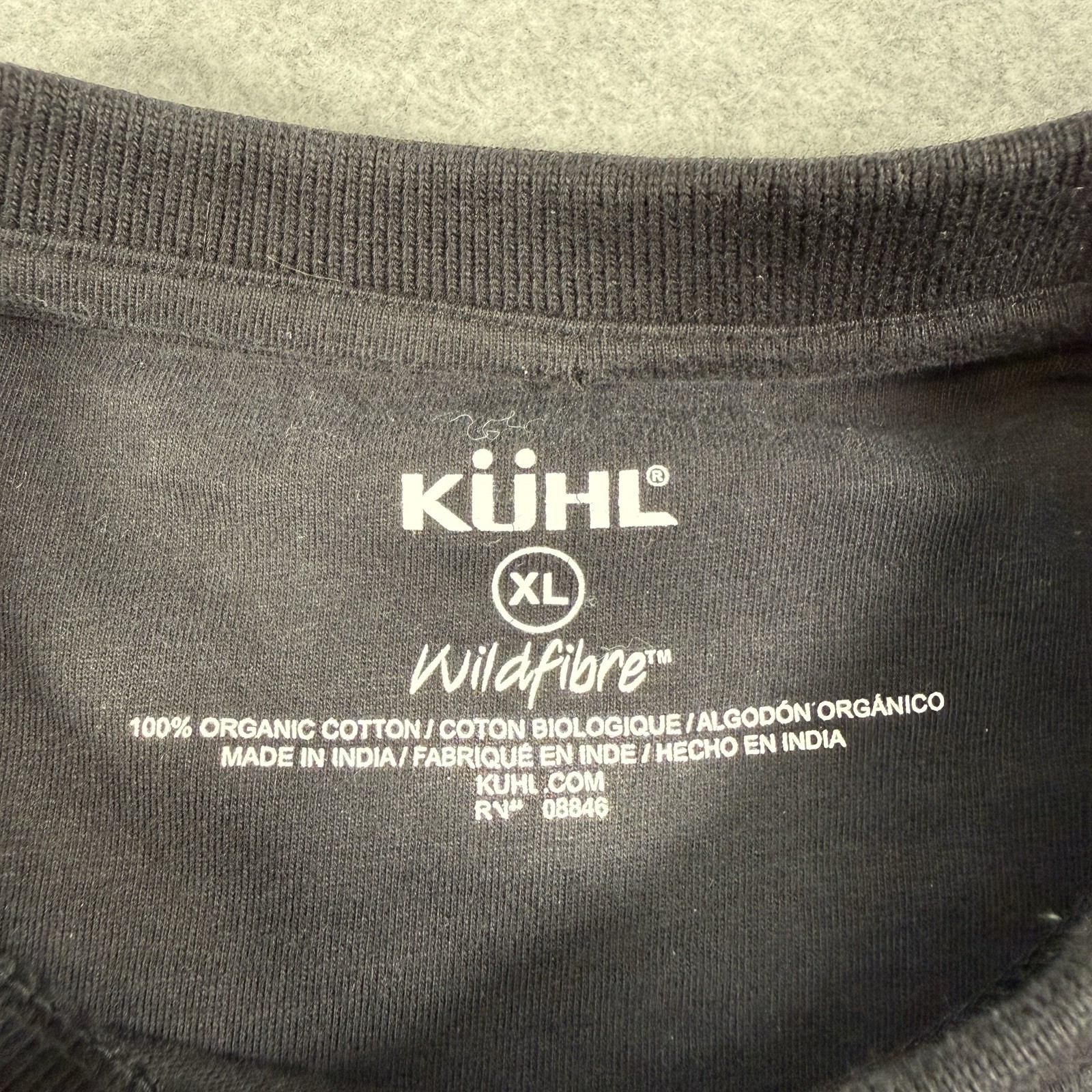 Kuhl Wildfibre Crew Neck T Shirt Black XL Zip Pocket on Sleeve Gorpcore Outdoor