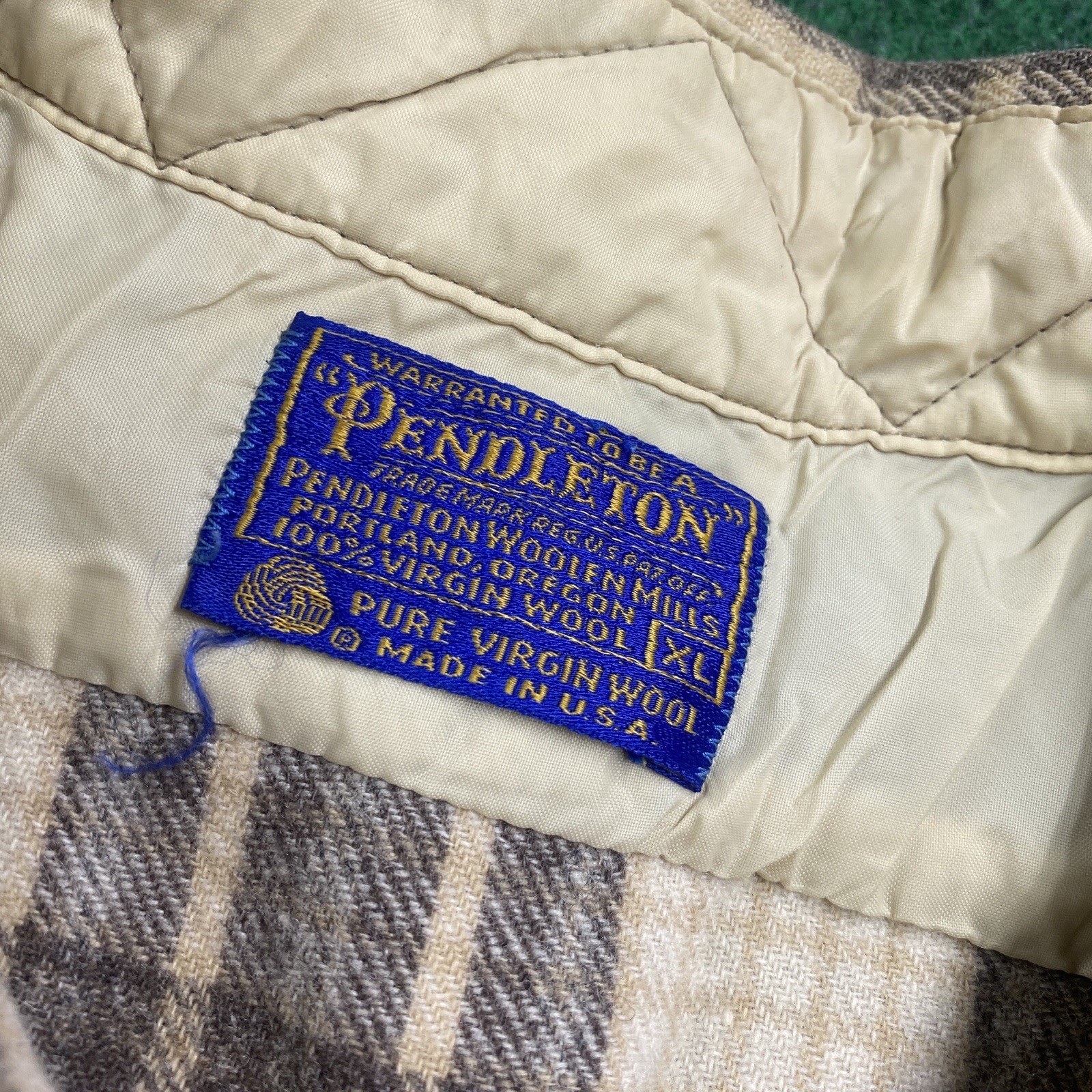Vintage Pendleton Board Shirt Flannel Mens XL Brown 70S Wool Plaid USA MADE