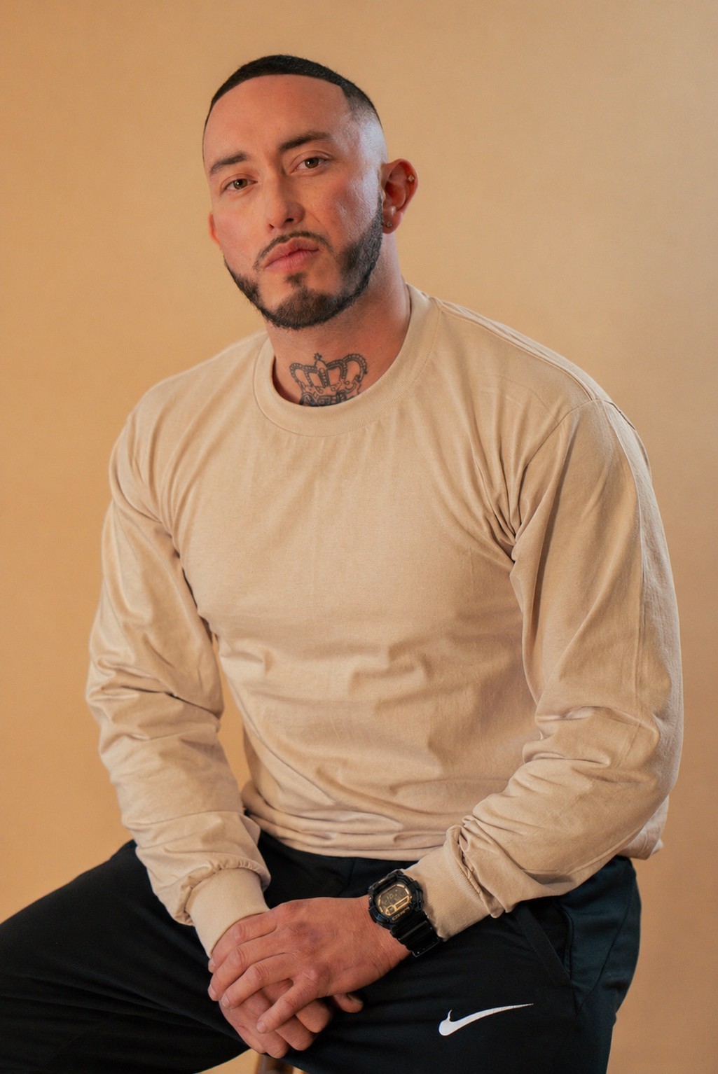 PRO5 Heavyweight T Shirt Mens Thick Cotton Blank Crewneck Streetwear Solid