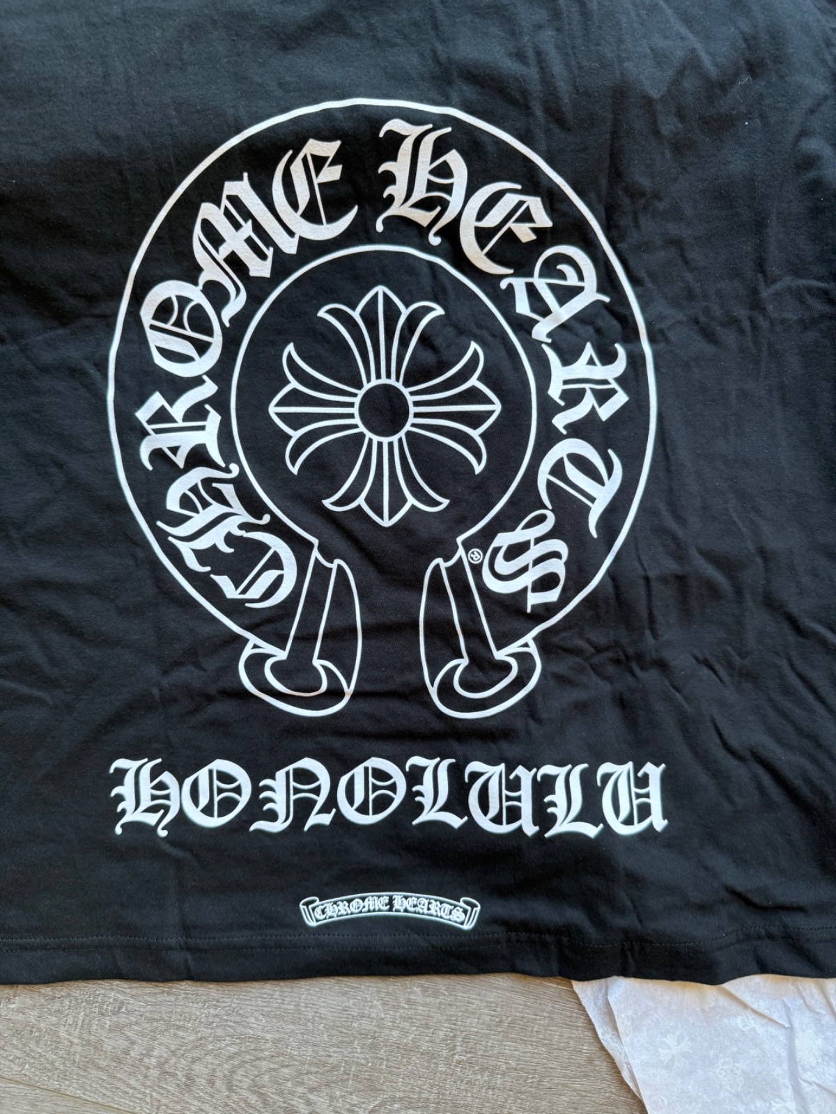 New Chrome Hearts Honolulu Exclusive Horseshoe Logo Pocket T-Shirt Black XL
