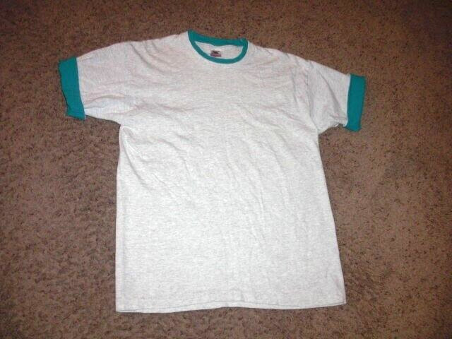 Vintage 90s Fruit of the Loom 2 TONE SLEEVES single stitch shirt Large