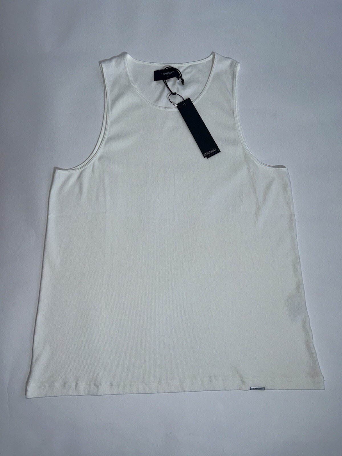 Represent Men&rsquo;s Tank Top Vest Ribbed Flat White Cotton Summer Holiday Gym Layer