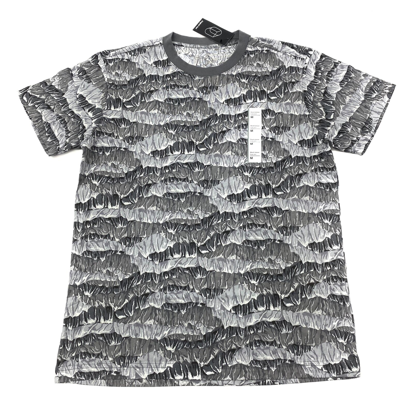 Original Use Mens Size M Short Sleeve Crew Neck T-Shirt Printed Gravel Gray