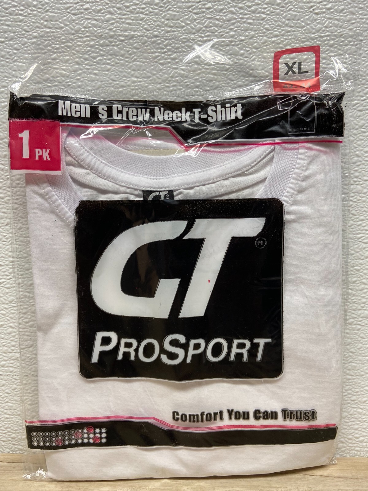 GT Pro Sport Men&rsquo;s Crew Neck T-Shirt 1 Pack White Short Sleeves Size: XL