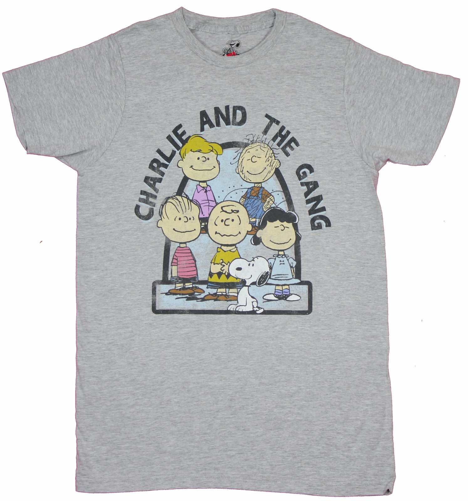 Peanuts Mens T-Shirt – Charlie Brown And The Gang 5 Character Group