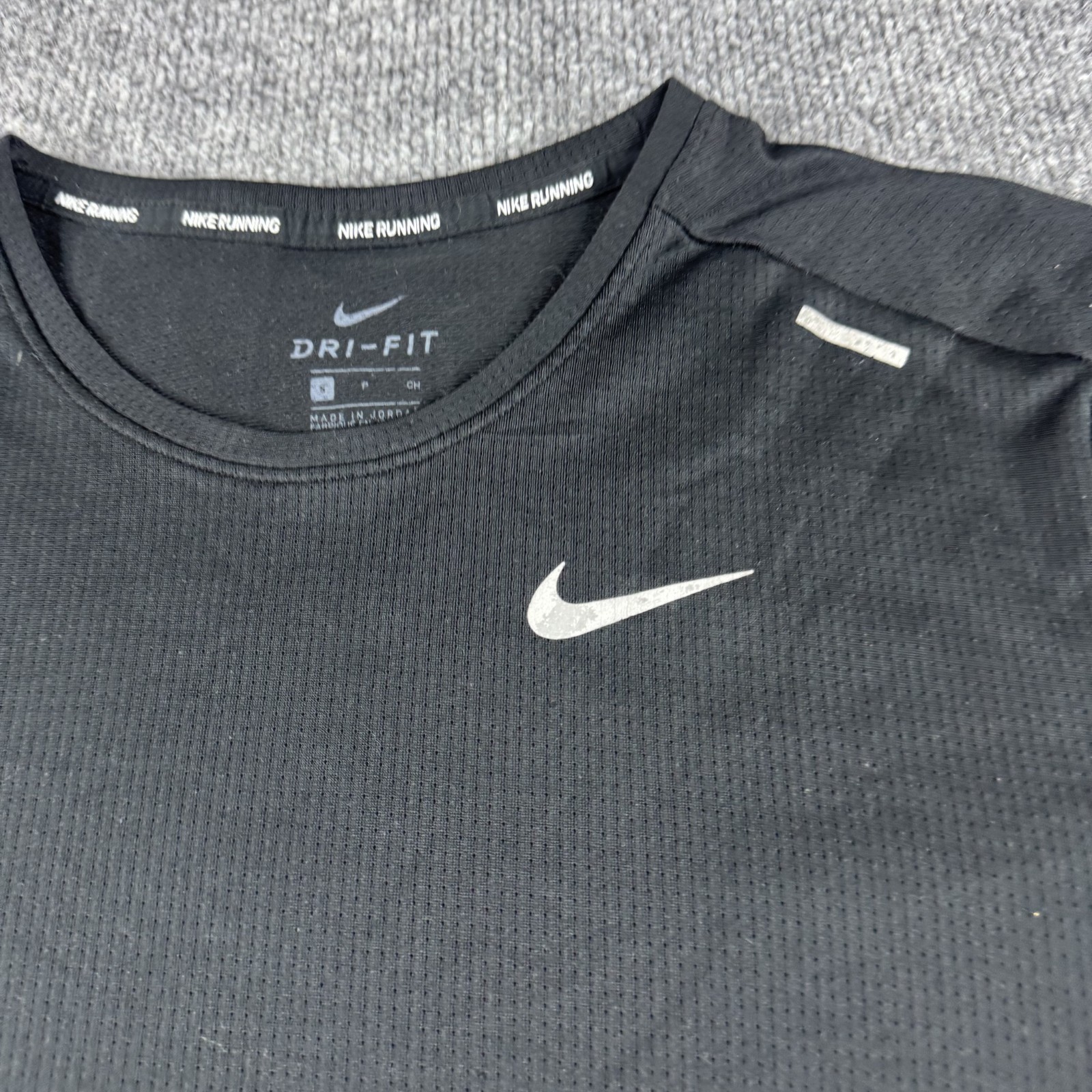 Nike Running Shirt Men S Black Short Sleeve Dri Fit Activewear Workout Gym Train