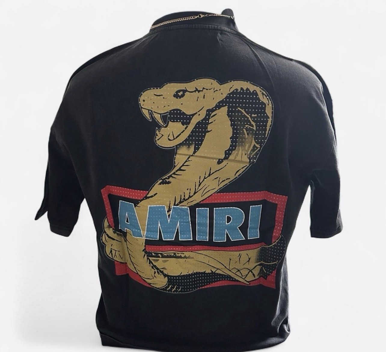 Crystal Cobra Oversized T-Shirt | Size M | Black Washed Short Sleeve