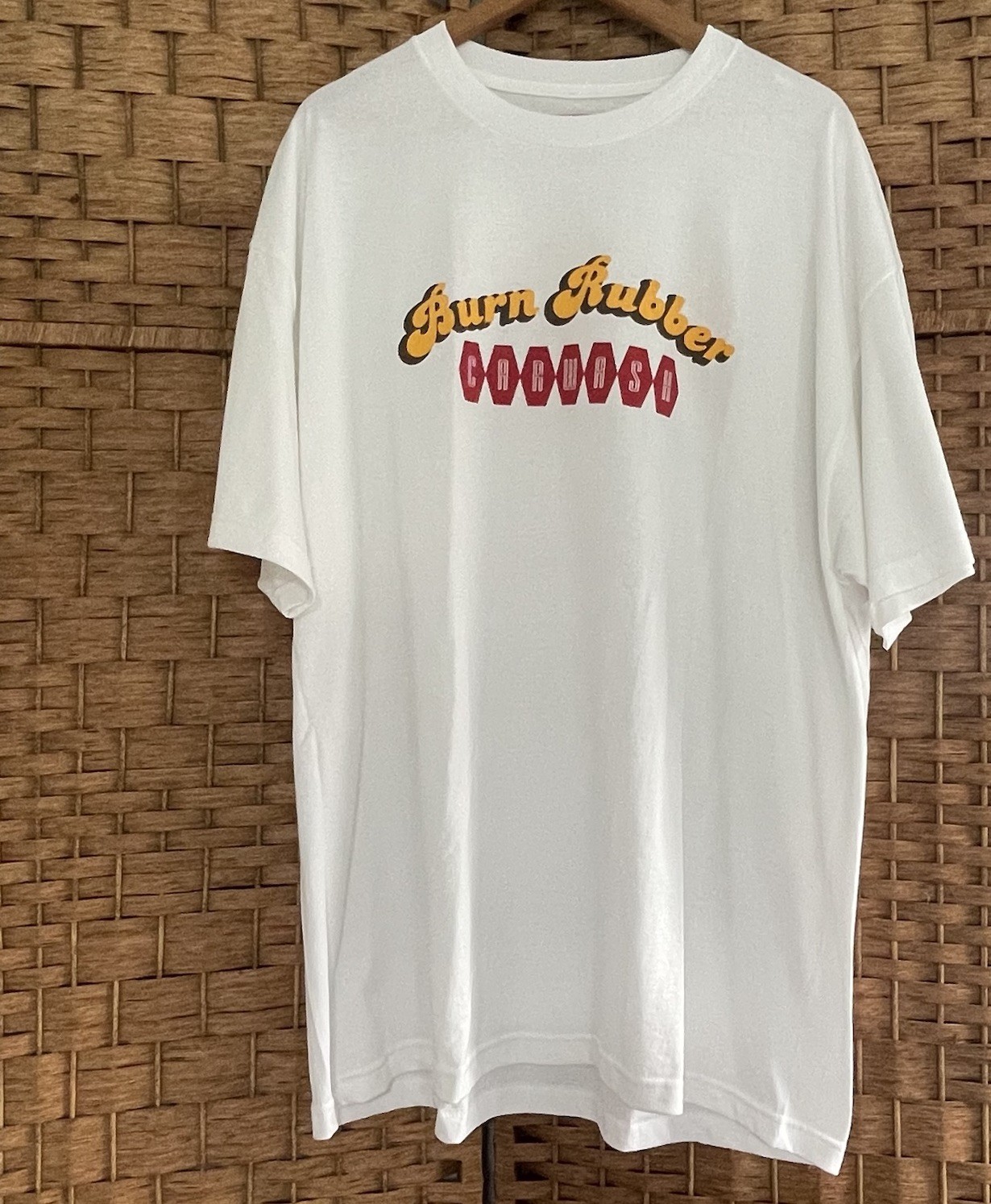 Men&rsquo;s Burn Rubber Car wash Graphic T-shirt XXL Hand Detailing Wax White
