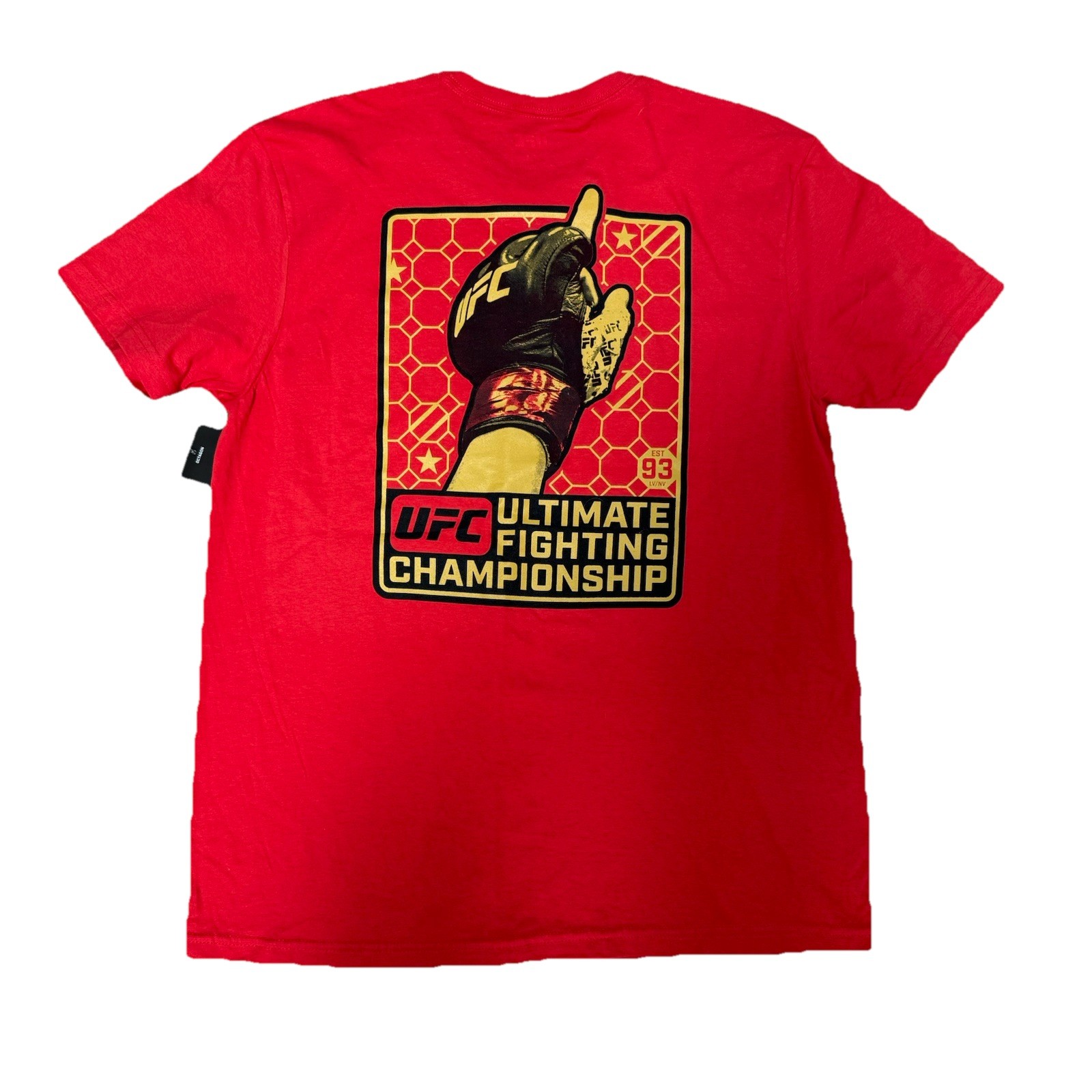 NWT UFC T-Shirt Mens 2XL Red Double Sided Graphic Tee 100% Cotton Tee