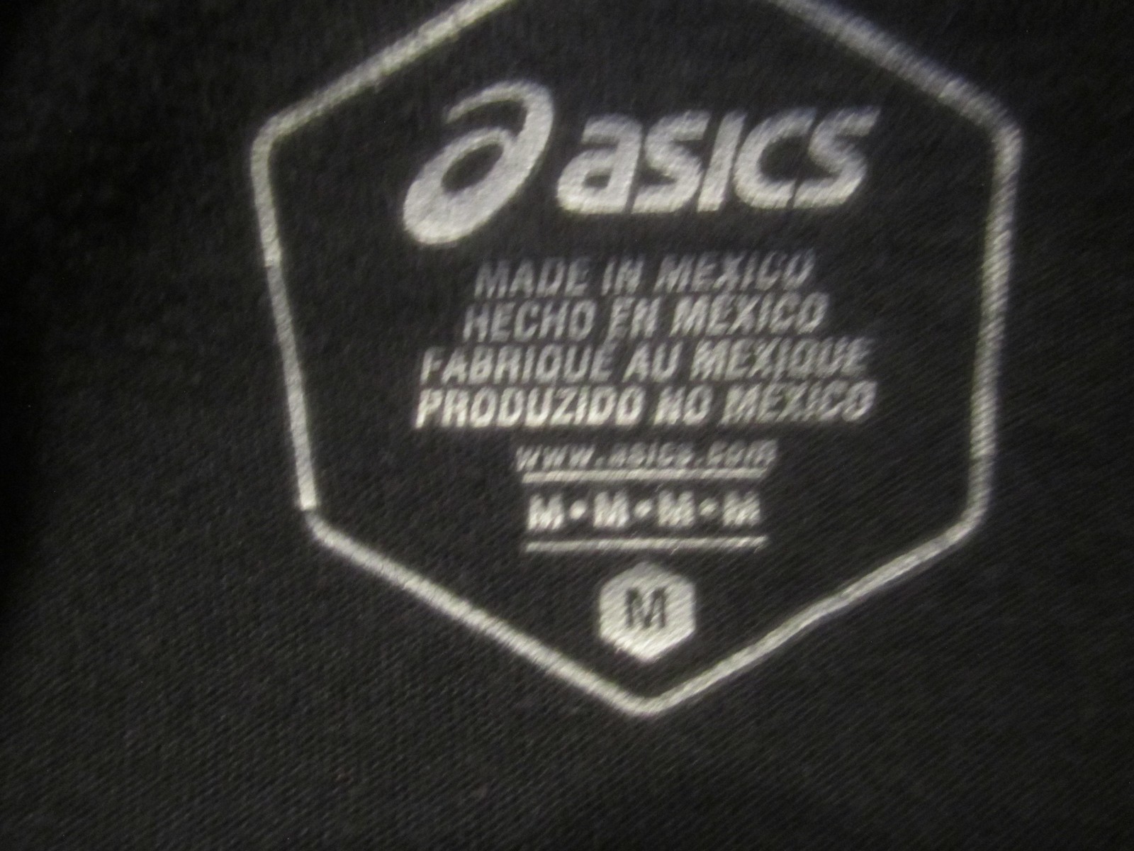 Asics Shirt Mens Medium Black Brush Logo Graphic Tee Athletic Running Sports