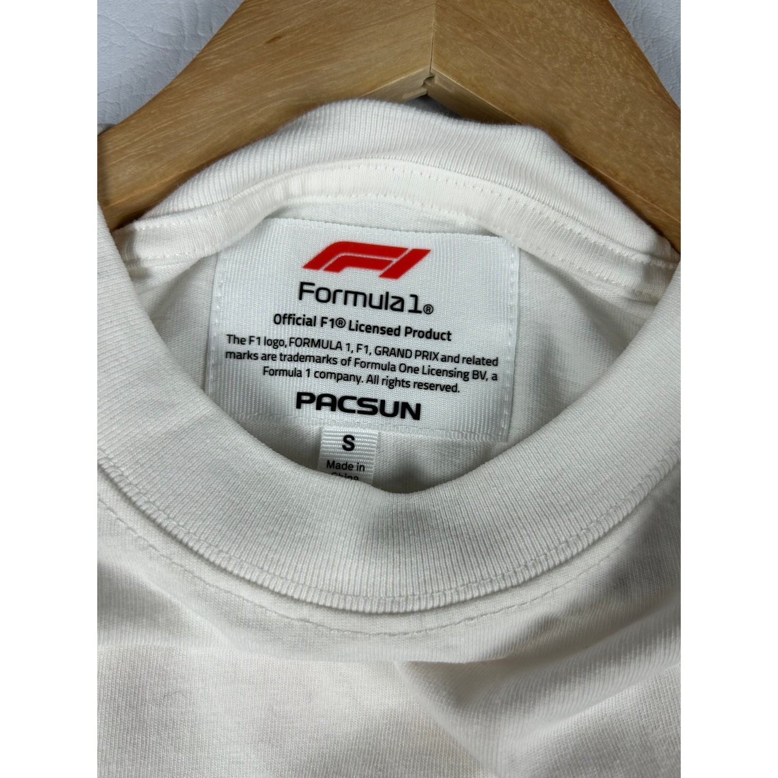 PacSun Mens Graphic T Shirt Small White Formula 1 US Grand Prix 2023 Racing NWT