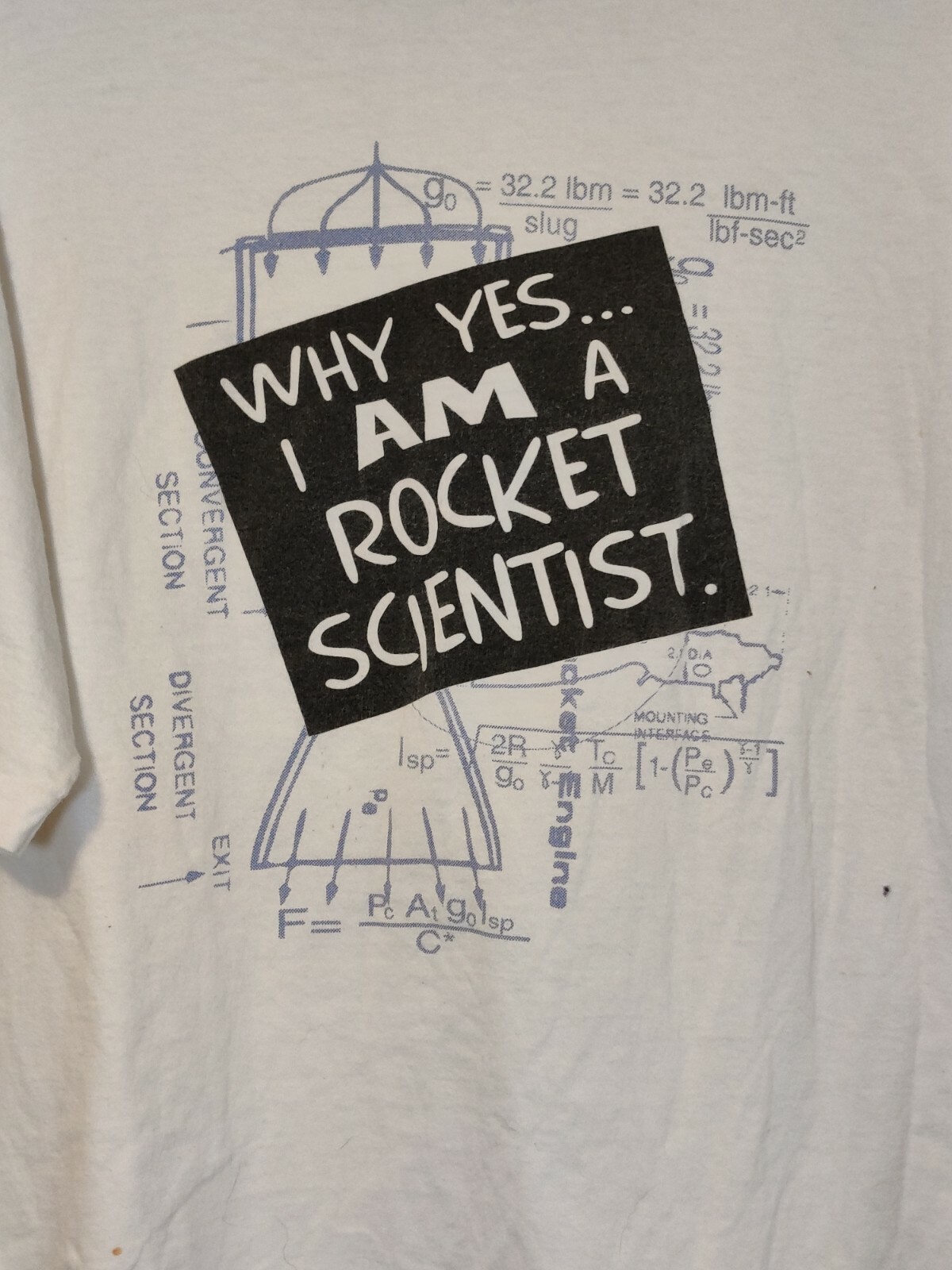 Vintage 90s Rocket Scientist Spaceship Math Science Single Stitch Shirt 2XL