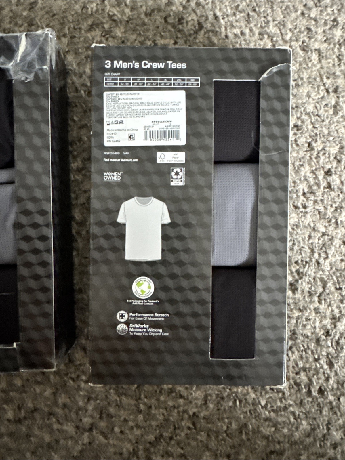 2 Packs Of 3 Athletic Works Men&rsquo;s S 34-36 Crew Neck T-Shirts Performance (6 )