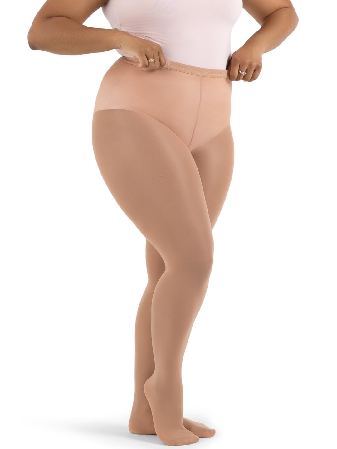 Women&rsquo;s Plus Size Hold & Stretch Footed Tights for Dance Ballet Performance