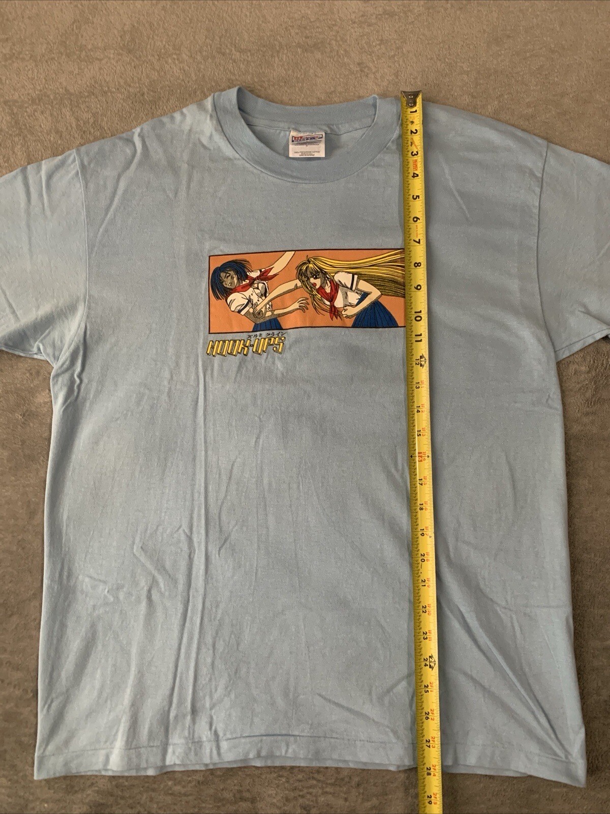 Vintage 1994 Hook-Ups Battle School Anime T-Shirt Jeremy Klein Size Large