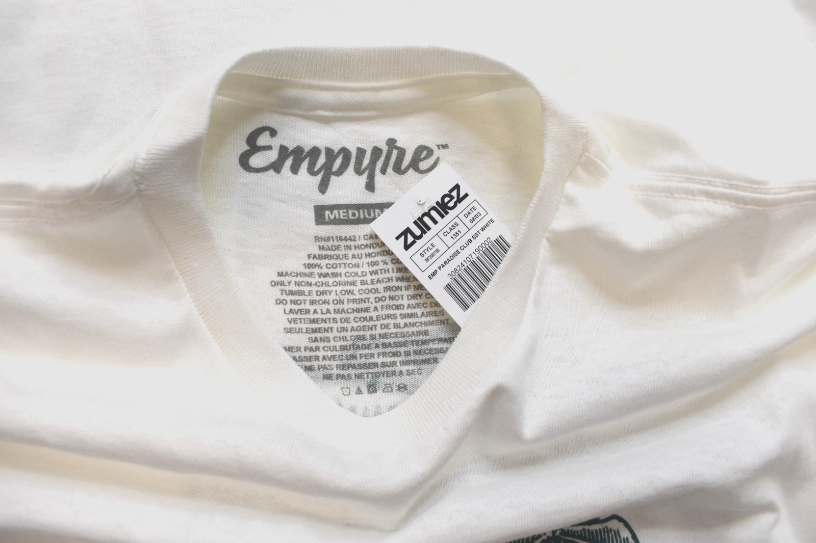 Empyre Mens Paradise Beach Club Palm Tree Print Streetwear White Shirt NWT S-2XL