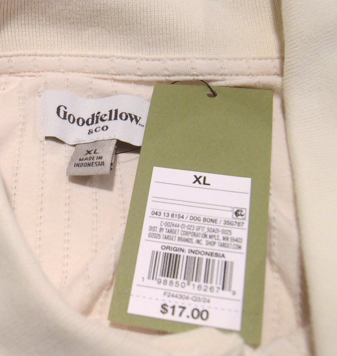 NWT Goodfellow & Co Men&rsquo;s XL Beige Ribbed Knit Button-up Shirt Short Sleeve