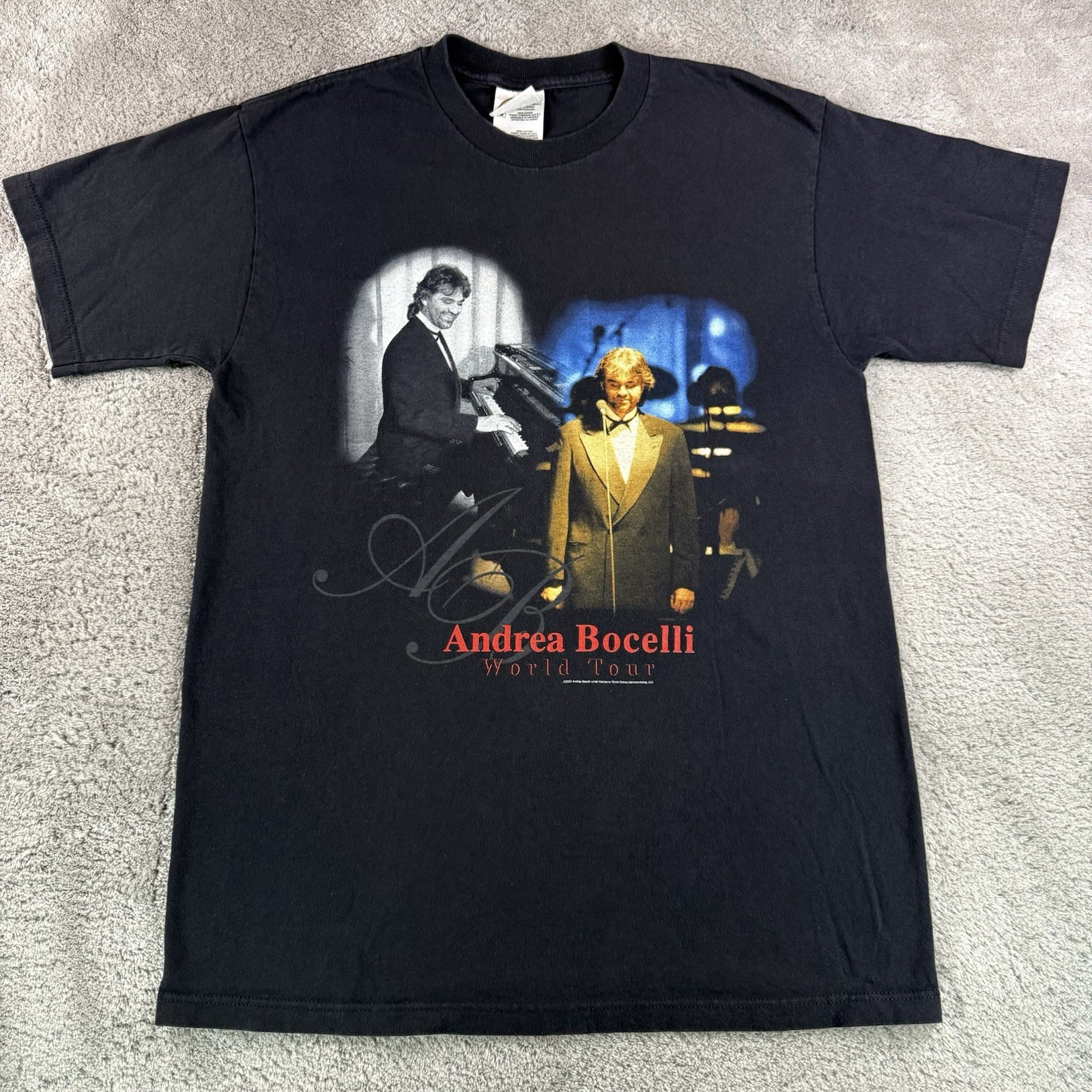 Vintage 2000 Andrea Bocelli World Tour T Shirt Men&rsquo;s Medium Y2K Concert Tee