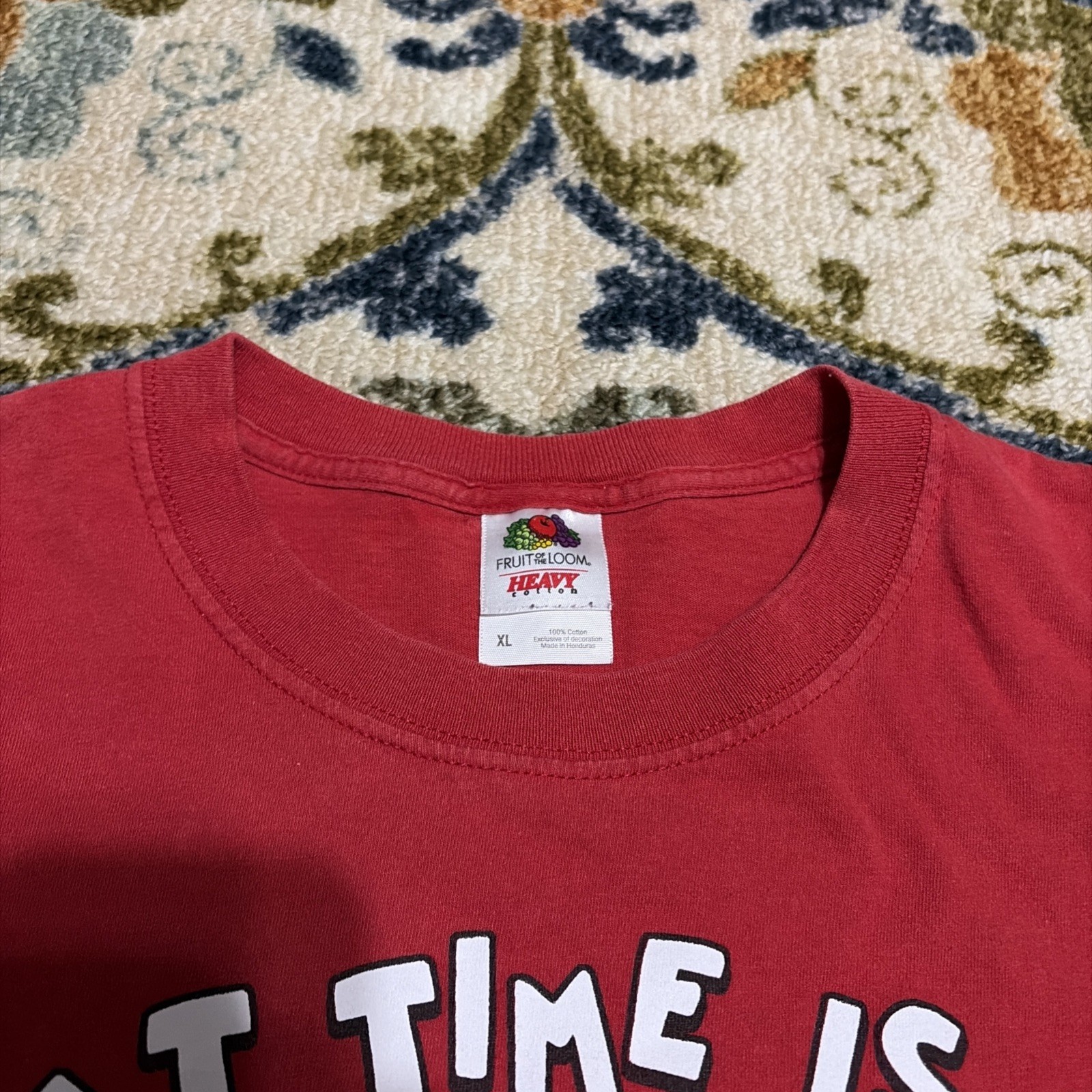 Vintage Y2K Adventure Time “What Time Is It” Graphic Print T-Shirt Men’s XL