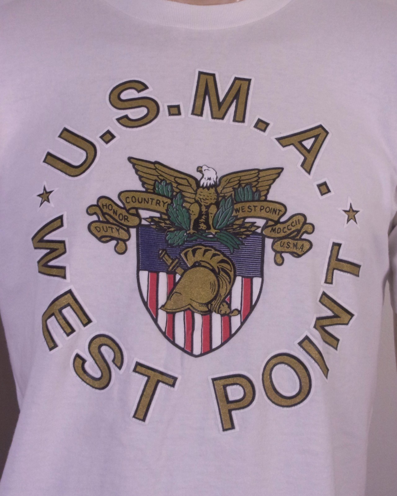 vintage 90s USMA West Point T-Shirt Nutmeg Mills USA single stitch SZ L