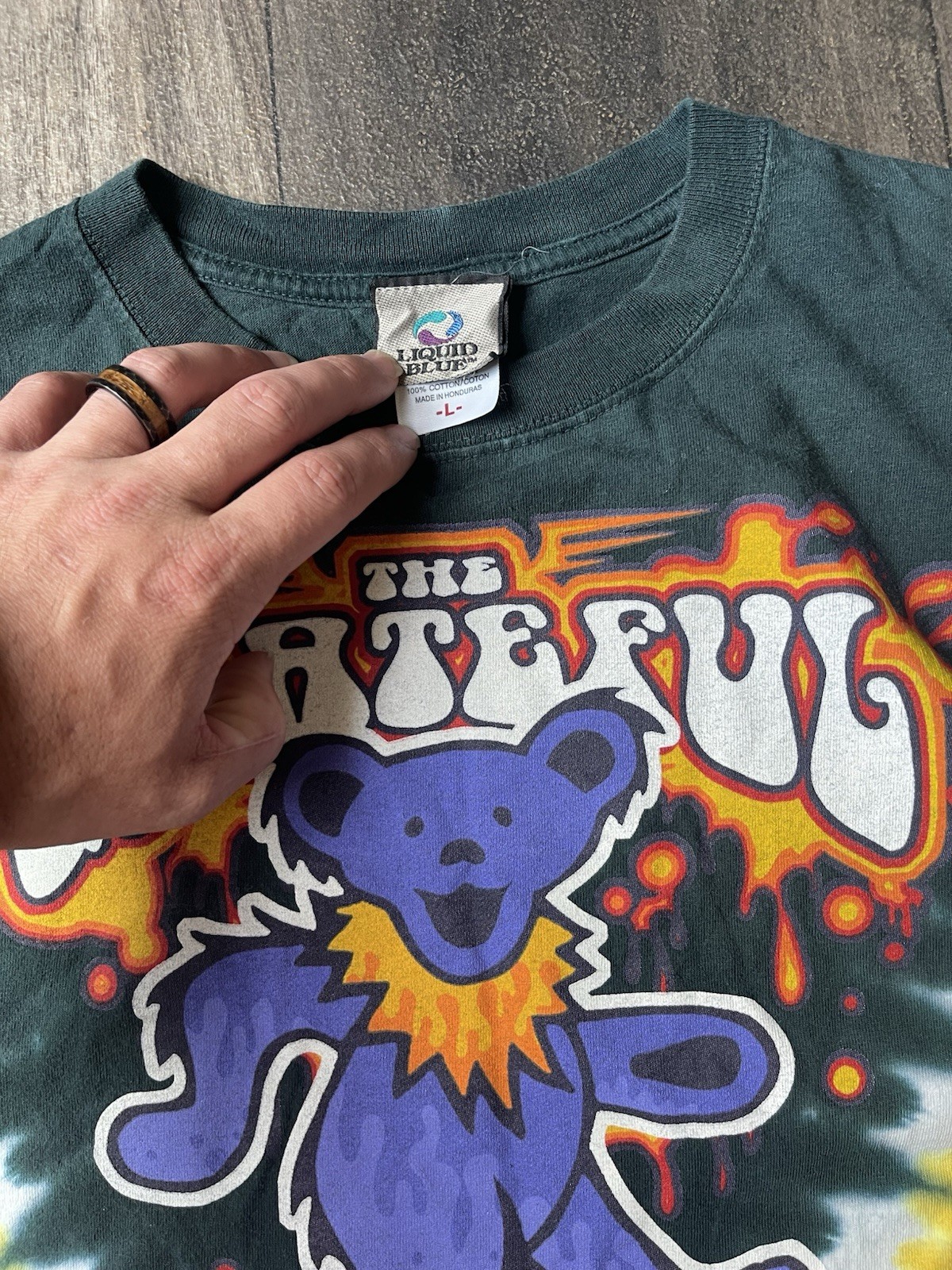 2010 Grateful Dead The Dye Band T-Shirt Liquid Blue Large