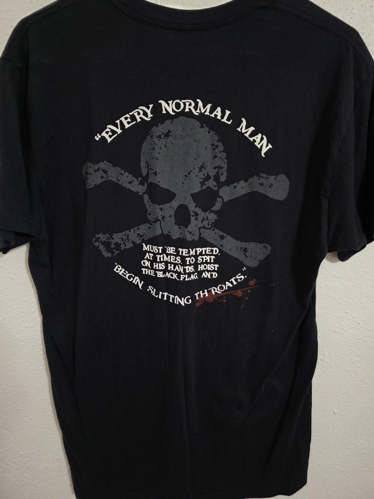 BC Shirt Mens Large Black Every Normal Man Skull Pirate Graphic Tee Quote